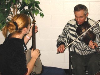 Fiddle and banjo jamming