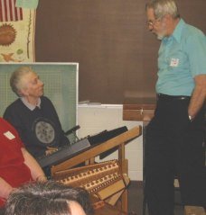 Patty Looman and Ron Utt chatting