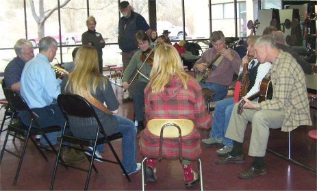 Group of musicians jamming